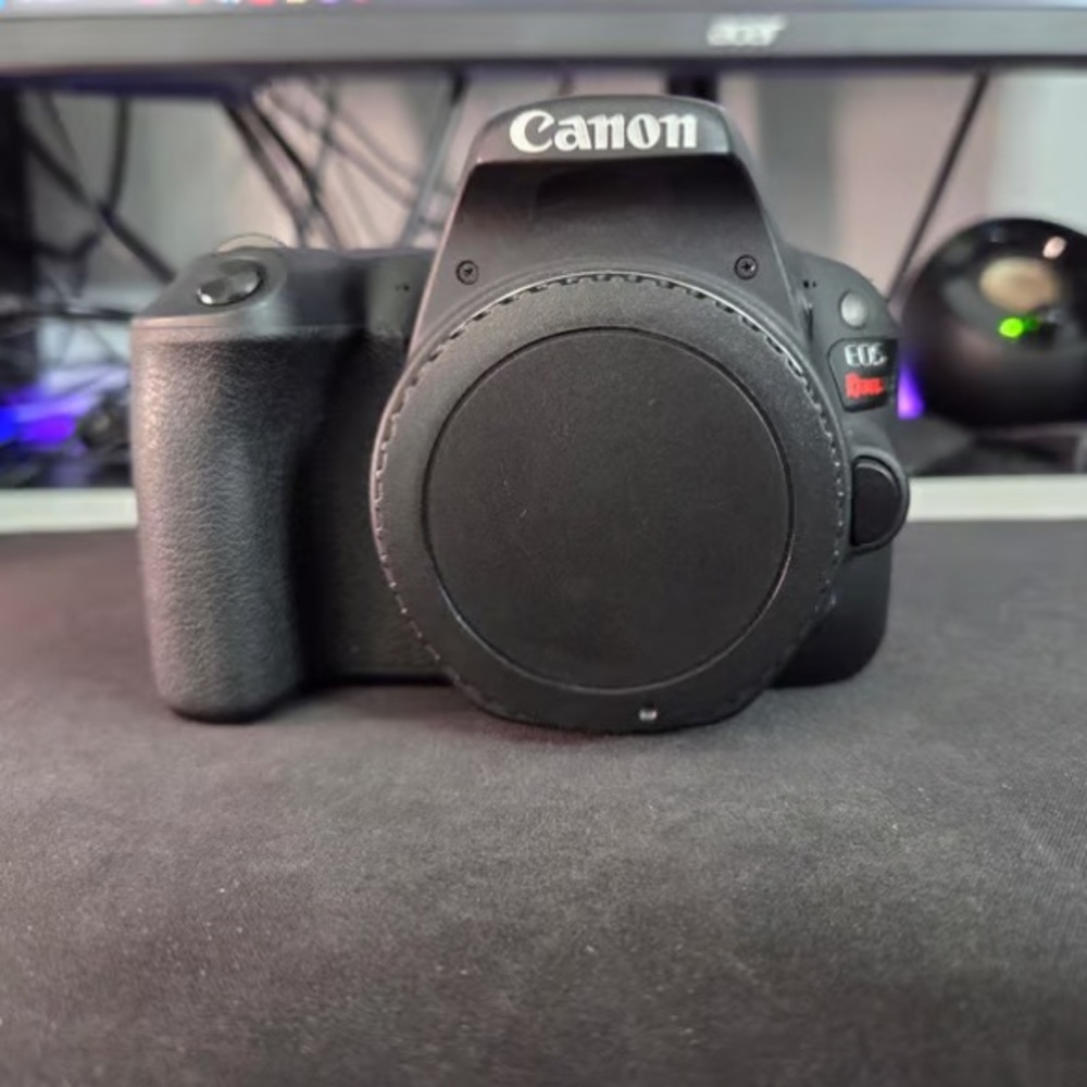 Canon Camera with Red and Black Interface